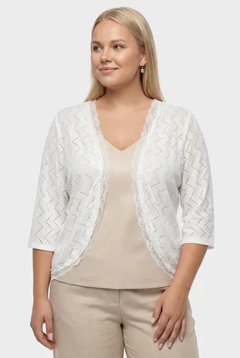 Ekru nėriniuotas bolero