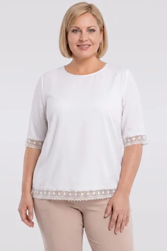 Mėlyna palaidinė su lapų raštu