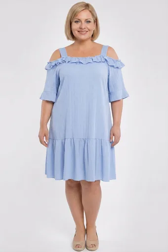 Pilka suknelė su raukiniais