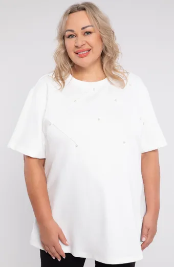 Juoda tunika balti geometriniai raštai