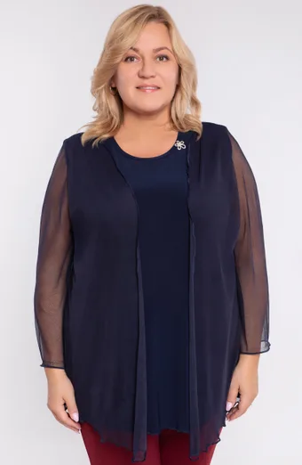 Violetinė palaidinė su kaspinėliais