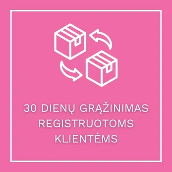 30 DIENŲ GRĄŽINIMAS REGISTRUOTOMS KLIENTĖMS